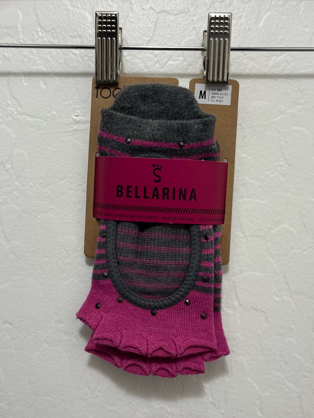 NWT ToeSox Bellarina Full Toe Grip Socks Size M Pilates Barre Yoga Organic